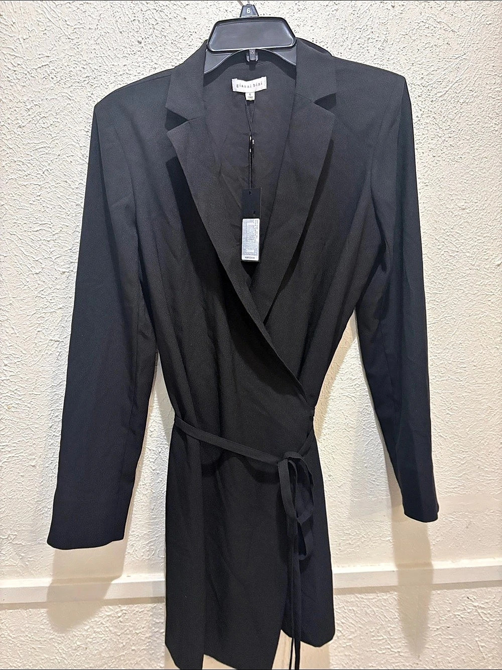 Gianni Bini Black Wrap Blazer Size 6 NWT